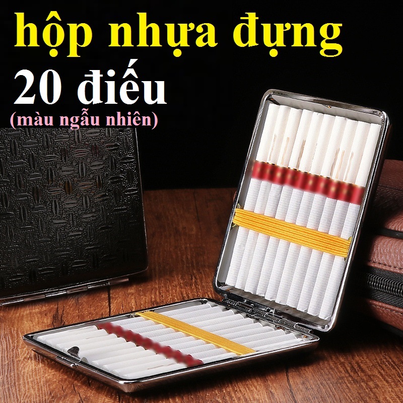 Hộp nhựa đựng thuốc điếu (20 điếu) kiểu dáng nhỏ gọn đẹp và nhẹ ( màu giao ngẫu nhiên)