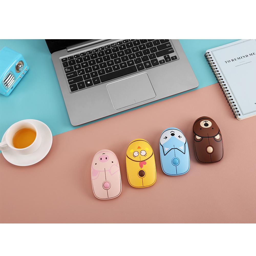 Chuột không dây FUDE E680 2.4G phong cách hoạt hình siêu dễ thương,có tấm lót chuột