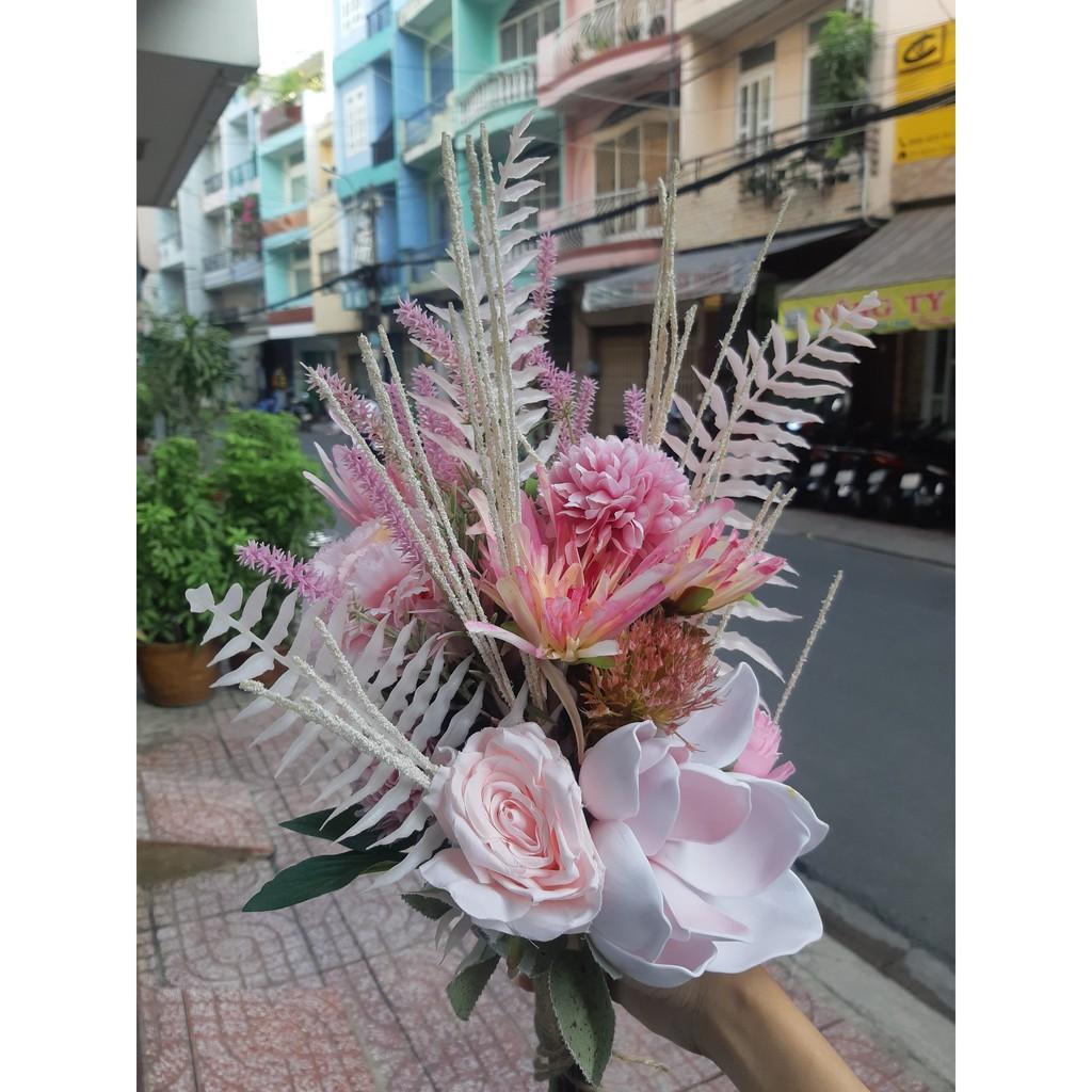 Hoa cưới cầm tay cô dâu 29*3*2021 Mẫu hoa cưới mới 2021 Giangpkc Hoa lan hồng