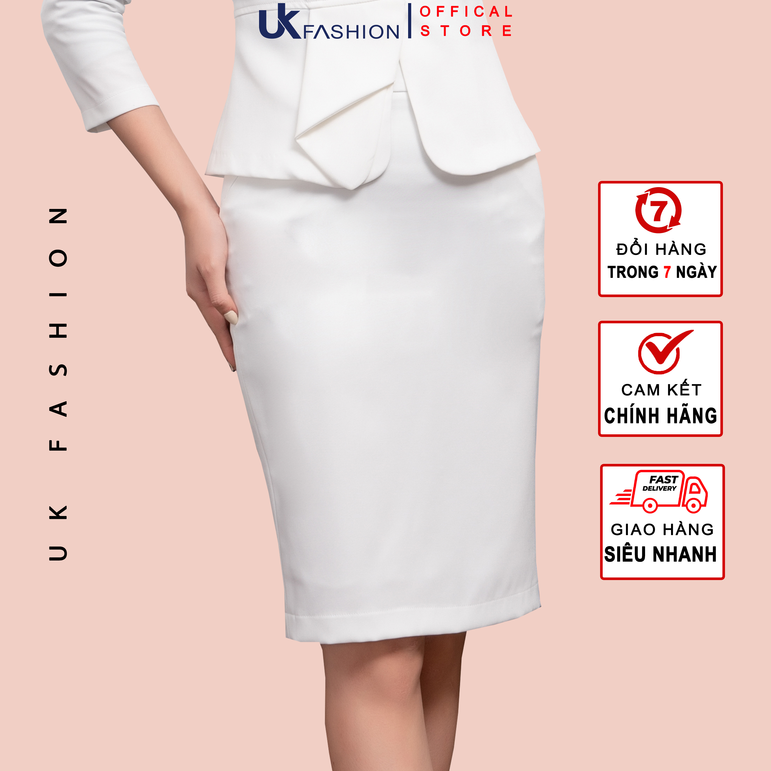 Chân Váy Thiết Kế Công Sở UK FASHION Dáng Bút Chì Basic, Chất Liệu Nhập Hàn Mềm Mịn, Co Giãn NKCV2010003