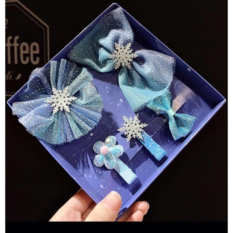 Set kẹp nơ kim tuyến có hộp đẹp