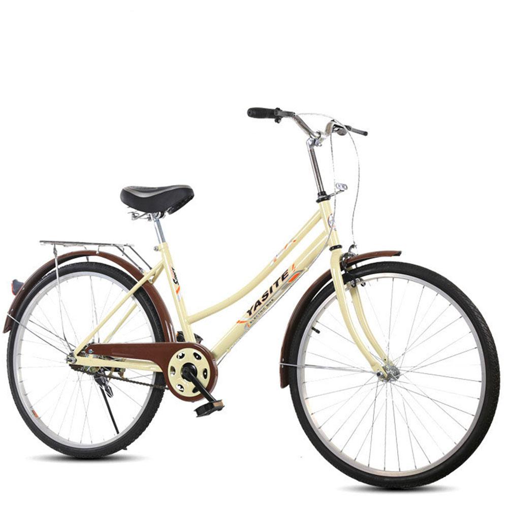 Người lớn đi xe đạp 26 inch xe đạp cao bằng thép carbon khóa phía sau phanh bền an toàn yên thoải mái Color: pink Size: 26