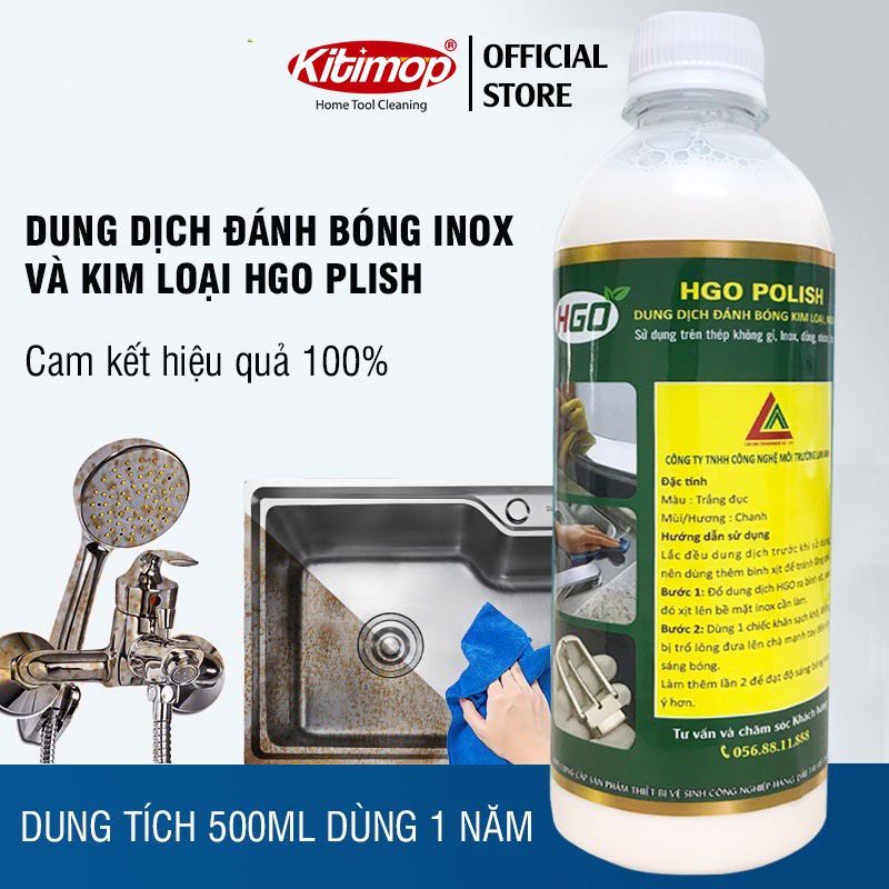 Đánh bóng kim loại HGO Polish đánh bóng inox, thép không gỉ, đồng, nhôm, bạc an toàn hiệu quả bảo vệ bề mặt 500ml