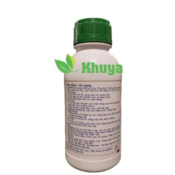Phân bón lá hỗn hợp PK Hydrophos Zn 500ml Tăng phân hóa mầm hoa và Kháng phèn mặn