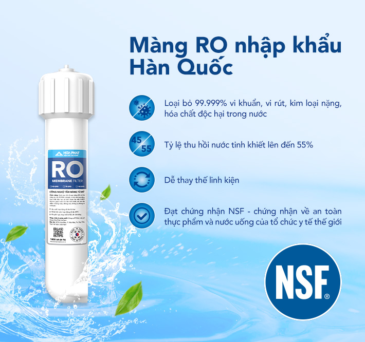 Máy lọc nước RO để gầm Hòa Phát HPU466 - Bảo hành 36 tháng - Hàng chính hãng