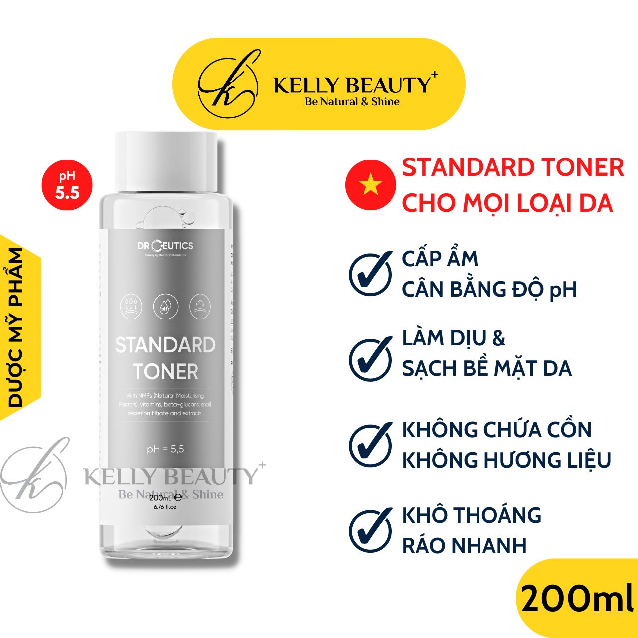 Standard Toner DrCeutics - Dung Dịch Cân Bằng Da, Cấp Ẩm Làm Dịu Mọi Làn Da - Kelly Beauty
