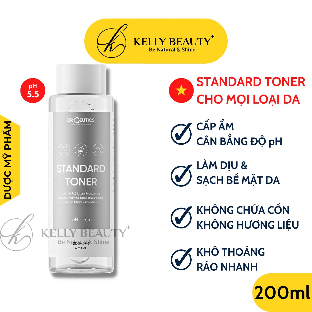 Standard Toner DrCeutics - Cân Bằng Độ pH, Cấp Ẩm Làm Dịu Mọi Làn Da