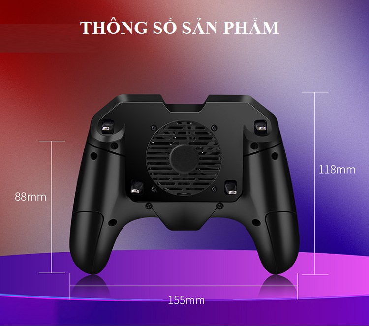 Tay Cần Chơi Game Có  Pin Sạc Dự Phòng F08 ( Thiết Kế Bộ Phận Làm Mát Trên Tay Cầm)