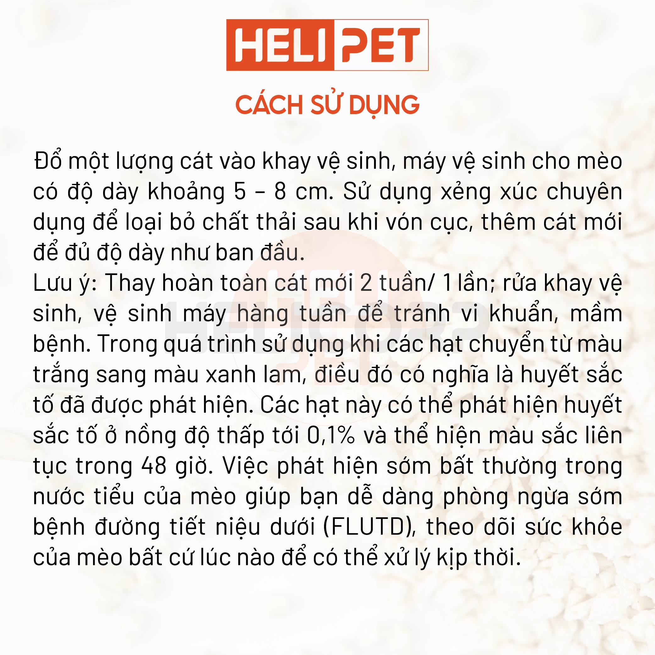 [Thử Máu] Cát mèo cát đậu nành Max Clean có chứa hạt xét nghiệm nhanh trong nước tiểu có chứa máu tạp - HELIPET