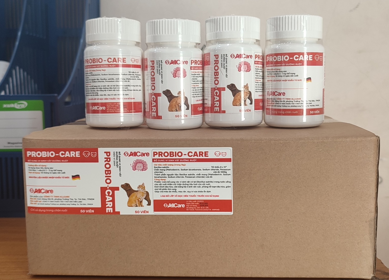 Viên bổ sung men vi sinh vật đường ruột cho Chó Mèo Probio-Care Hộp 50 viên Giúp cải thiện hệ tiêu hóa Nliệu NK từ Đức