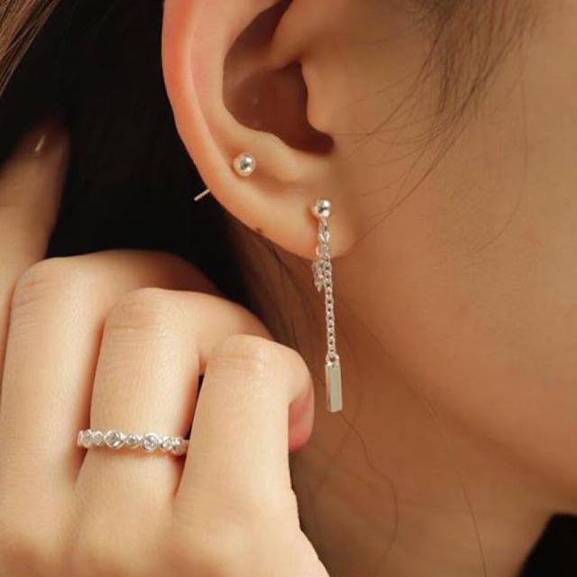 Khuyên Dây Xích Móc Thanh Trơn S925 LANN