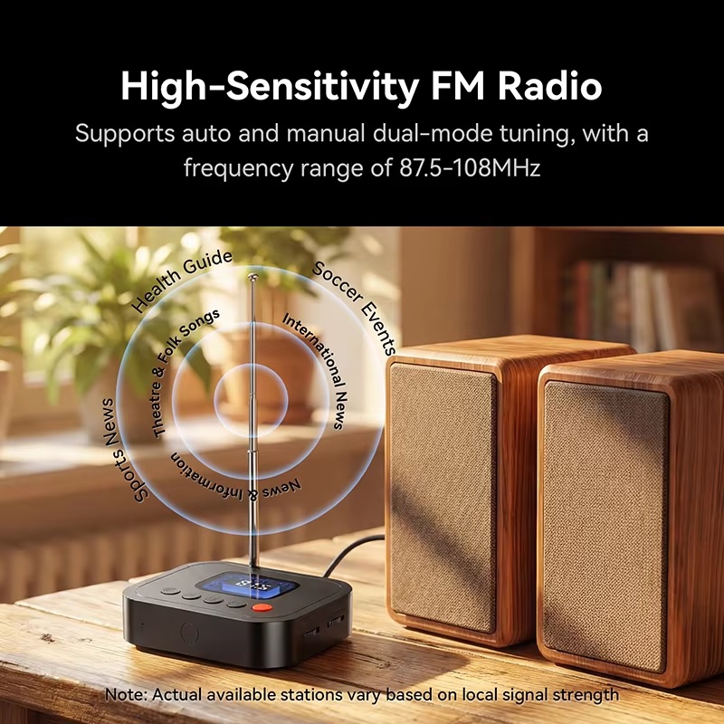 Bộ Thu Âm Thanh Bluetooth 6.0 M3R (2 trong 1) – Tích Hợp Đài FM, Màn Hình LCD &amp; Đa Cổng Kết Nối - Hàng Nhập Khẩu