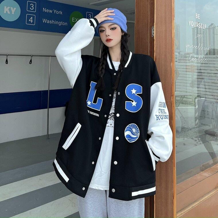 Áo Khoác Bomber Nữ PEEK Vải Dù Mero 2 Lớp Kiểu Nút Bấm Phong Cách Ulzzang Học Sinh Hot Trend Mới