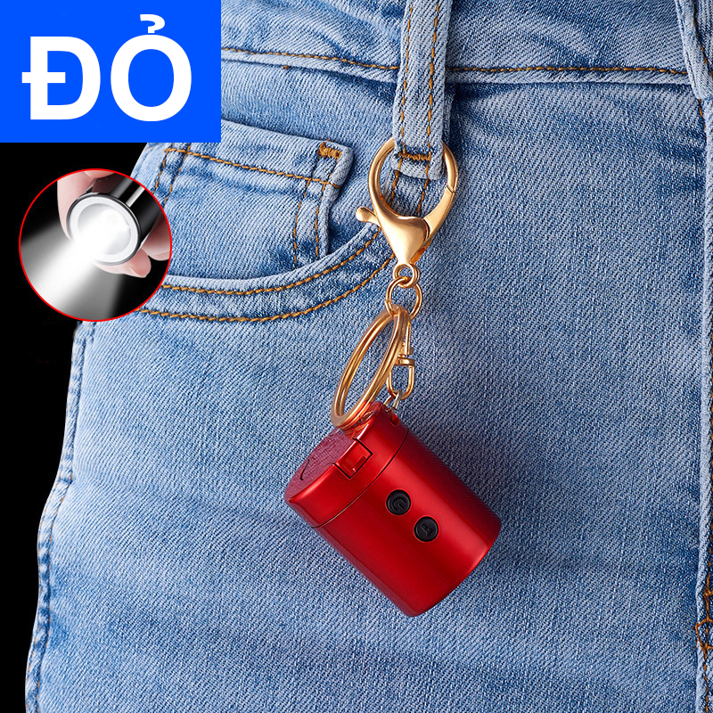 Bật Lửa Điện Hình Trụ Mini Có Đèn Pin Nhiều Màu - Sạc Điện