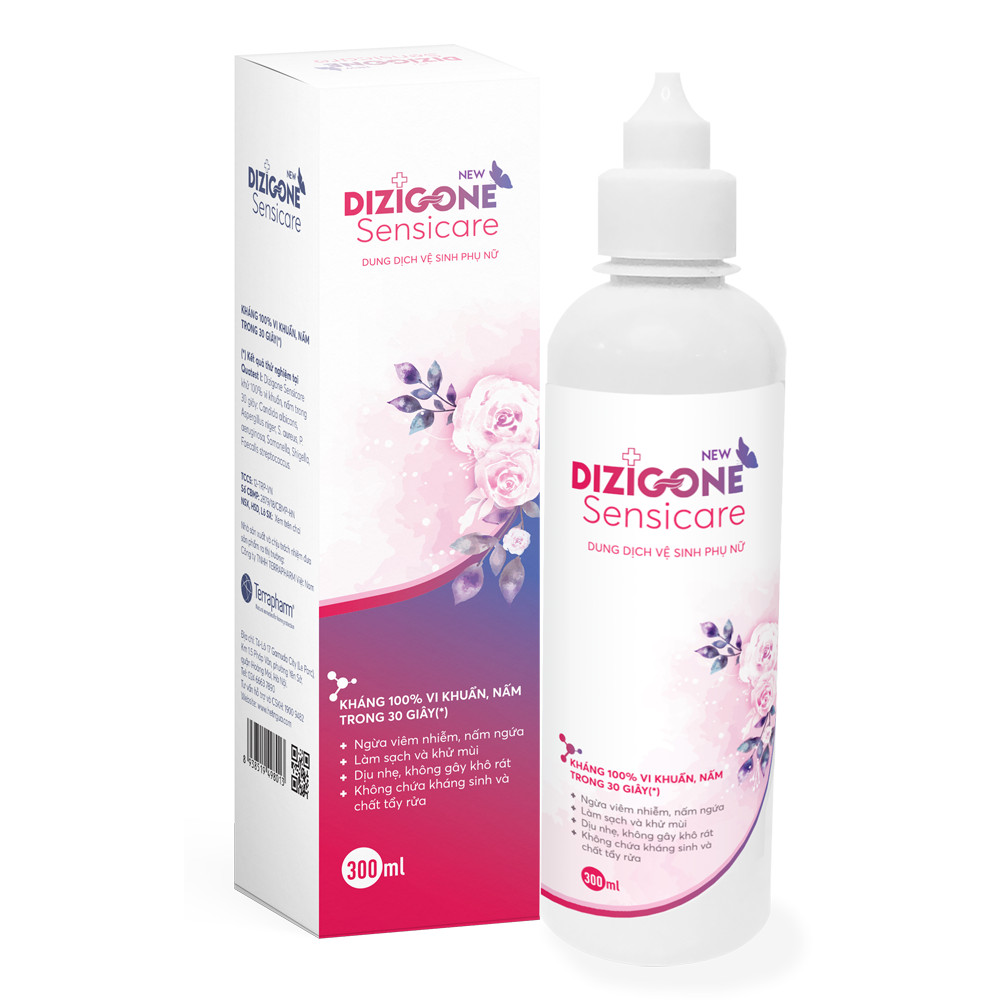 Dung dịch vệ sinh phụ nữ DIZIGONE Sensicare 300ml: Giảm nấm ngứa, hết khí hư, khử mùi hôi