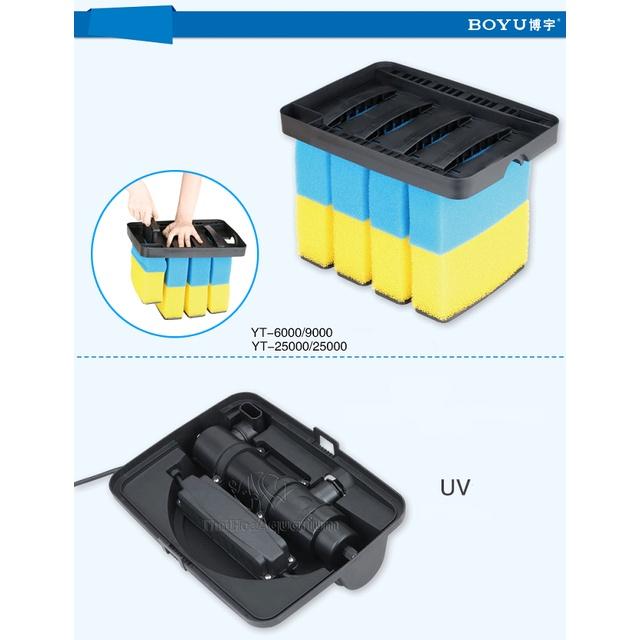 Thùng lọc hồ cá koi BOYU YT 6000 đến YT 45000 gọn gàng, hút đáy hiệu quả - Bể cá Hoàng Gia