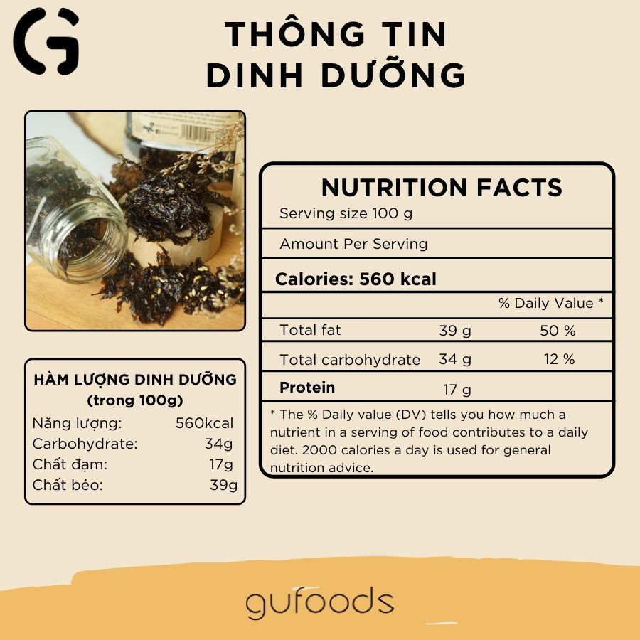 Snack rong biển sấy giòn GUfoods - Giòn ngon và giàu dinh dưỡng