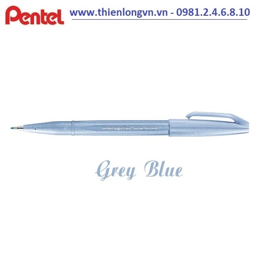 Bút lông viết thư pháp hiện đại Pentel SES15C-S3X xanh xám; Calligraphy Fude Touch Sign - Grey Blue