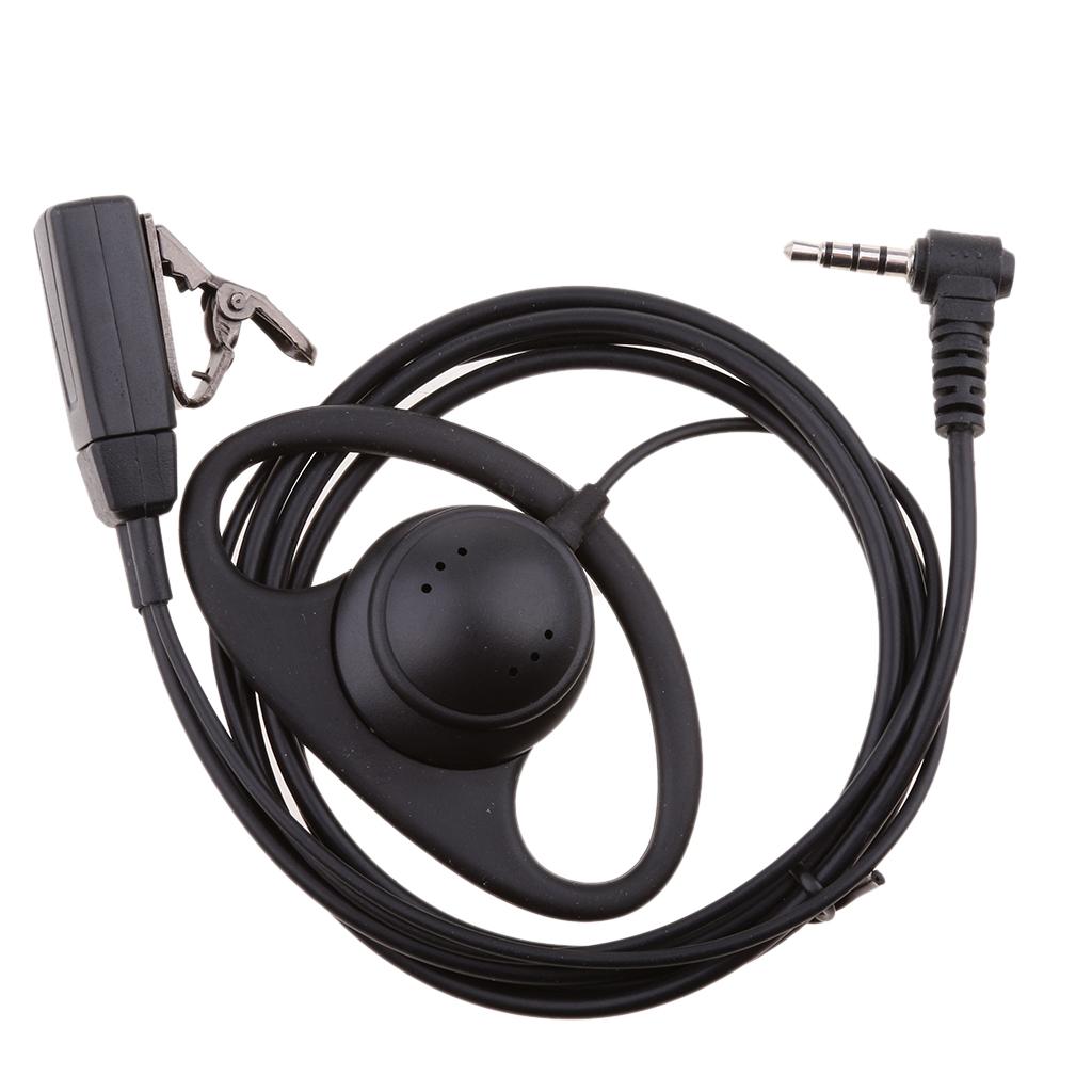 D-shape Headset Earpiece PPT with Mic for Yaesu Vertex Standard Radio Walkie Talkie VX-1R VX-130 VX-420 VXT-20 FT-60R 1-pin