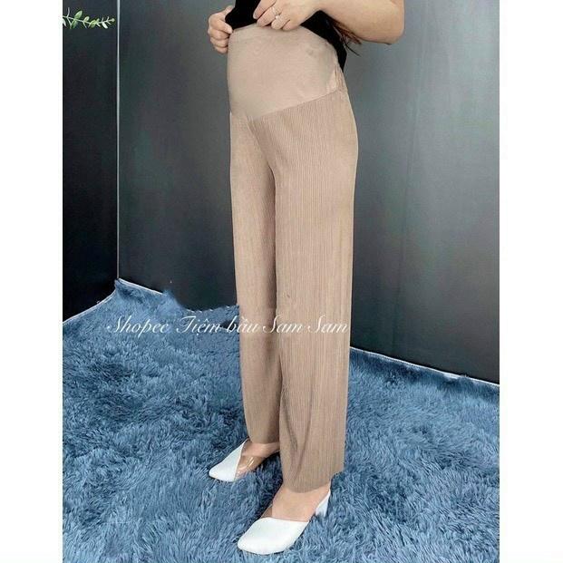Quần bầu bigsize dáng baggy - Quần bầu tăm lạnh siêu co giãn mềm mát có sẵn