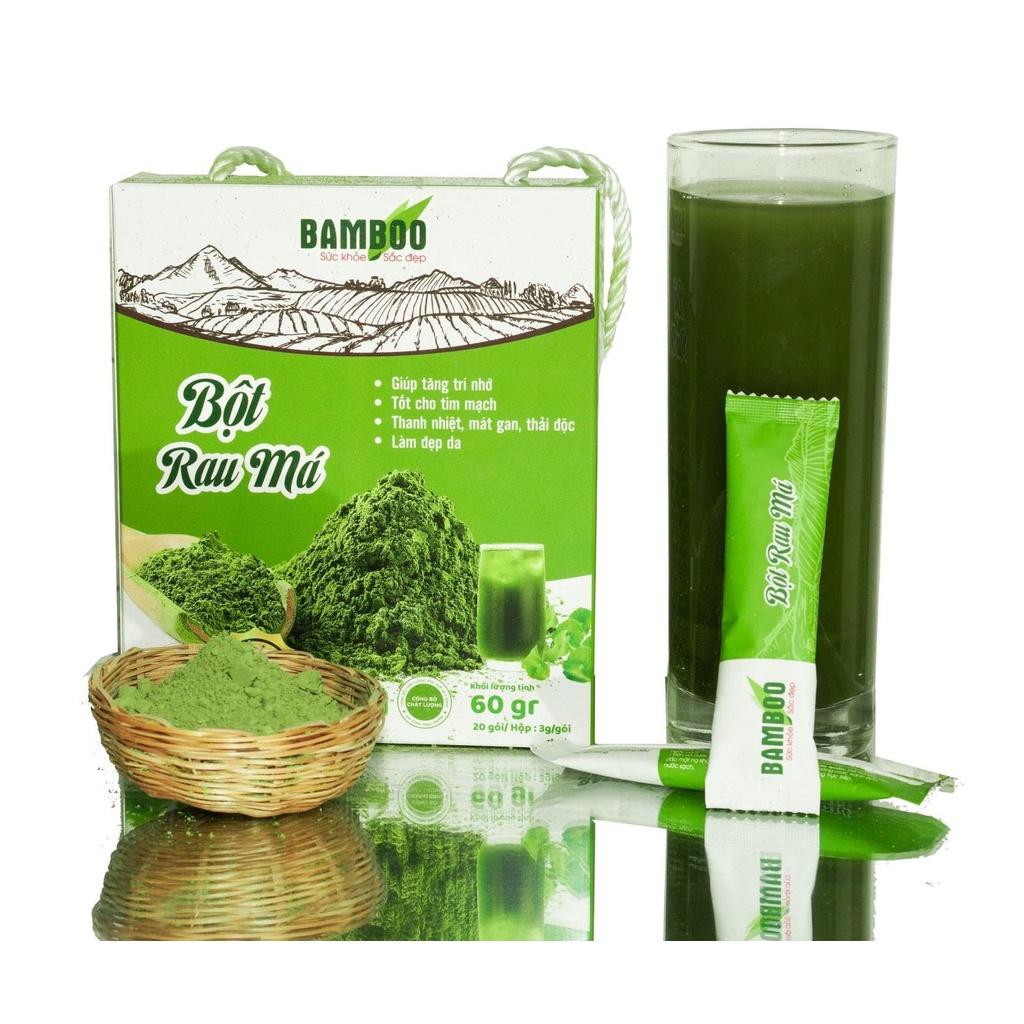 Bột rau má BAMBOO nguyên chất, siêu mịn hộp 60g/ 20 gói