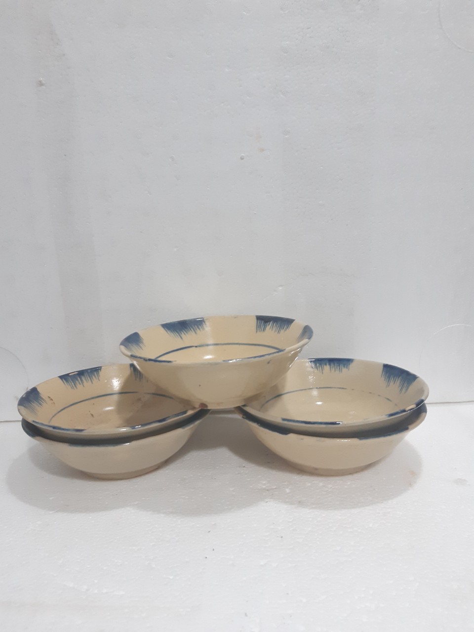 Tô kiểu xưa đá phết xanh nhỏ C6*R16 cm