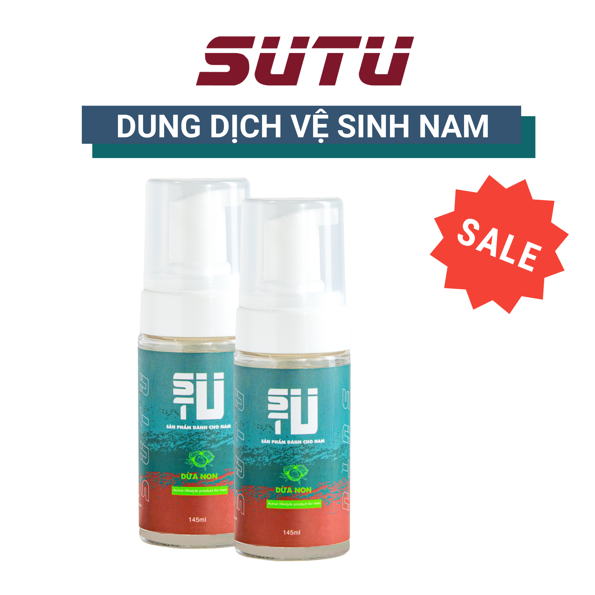 Dung Dịch Vệ Sinh Nam SuTu Gel Vệ Sinh Nam Diuj Nhẹ Lành Tính Hương Dừa Non 145ml