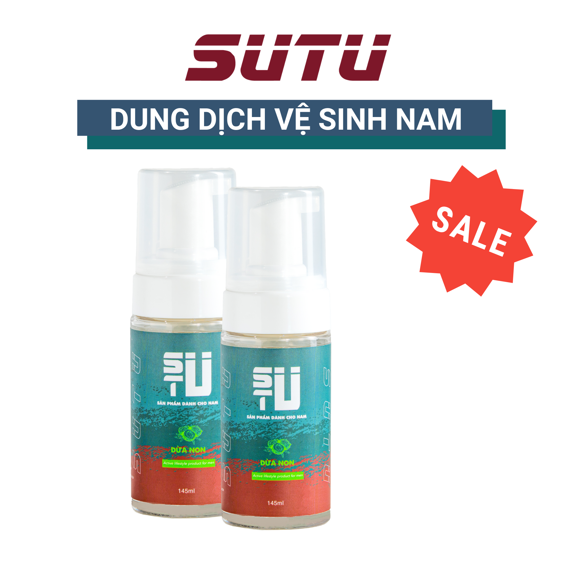 Dung Dịch Vệ Sinh Nam SuTu Gel Vệ Sinh Nam Dịu Nhẹ Lành Tính Hương Dừa Non 145ml