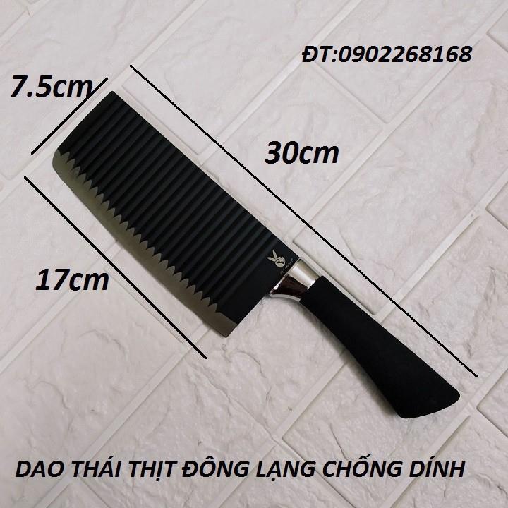 Dao Thái Thịt Lượn Sóng Chống Dính Màu Đen (Bản Lớn)