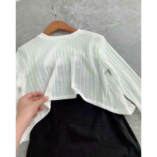 Set Đấm Gân Kèm Áo Croptop KT11