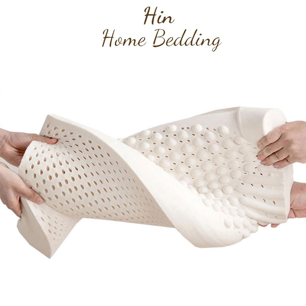 Gối Cao Su Thiên Nhiên Lượn Sóng Kết Hợp Hạt Massage Cao Cấp Hin Home Bedding Gối Nằm Ngủ Cao Cấp