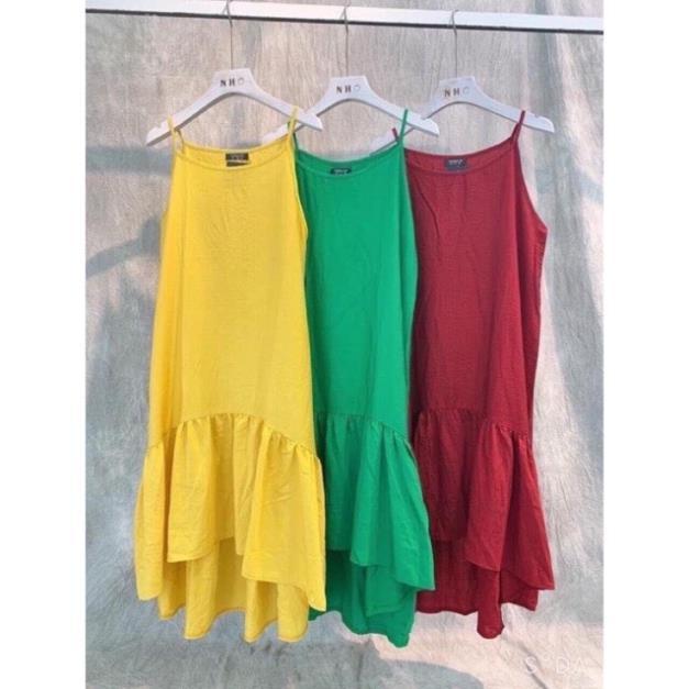 Váy maxi 2 dây đuôi cá vạt chất đũi 3 màu siêu xinh
