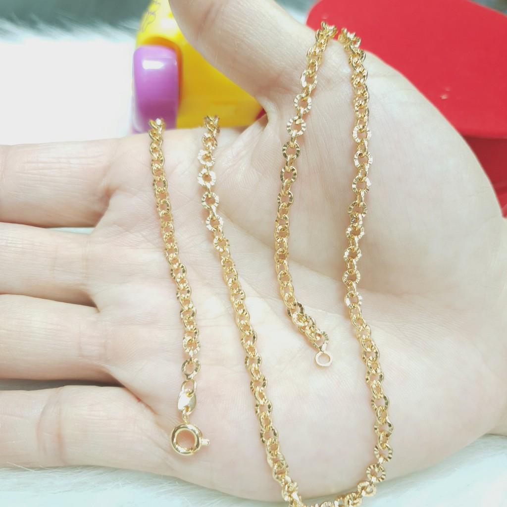 Dây Chuyền Xích Phay Tròn Vàng Vonfram Cao Cấp- Dùng lâu dài tắm rửa thoải mái không đen