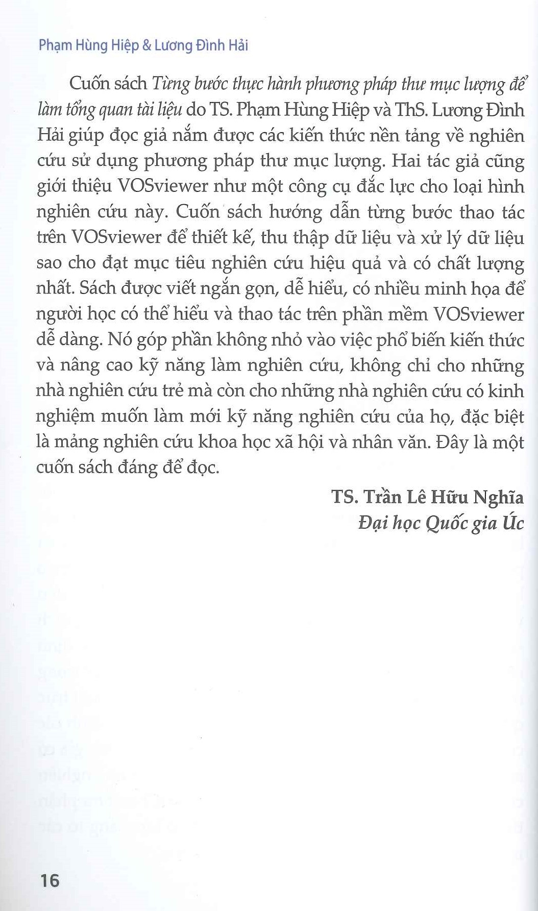 Từng Bước Thực Hành Phương Pháp Thư Mục Lượng Để Làm Tổng Quan Tài Liệu (Bản in màu) - Phạm Hùng Hiệp &amp; Lương Đình Hải