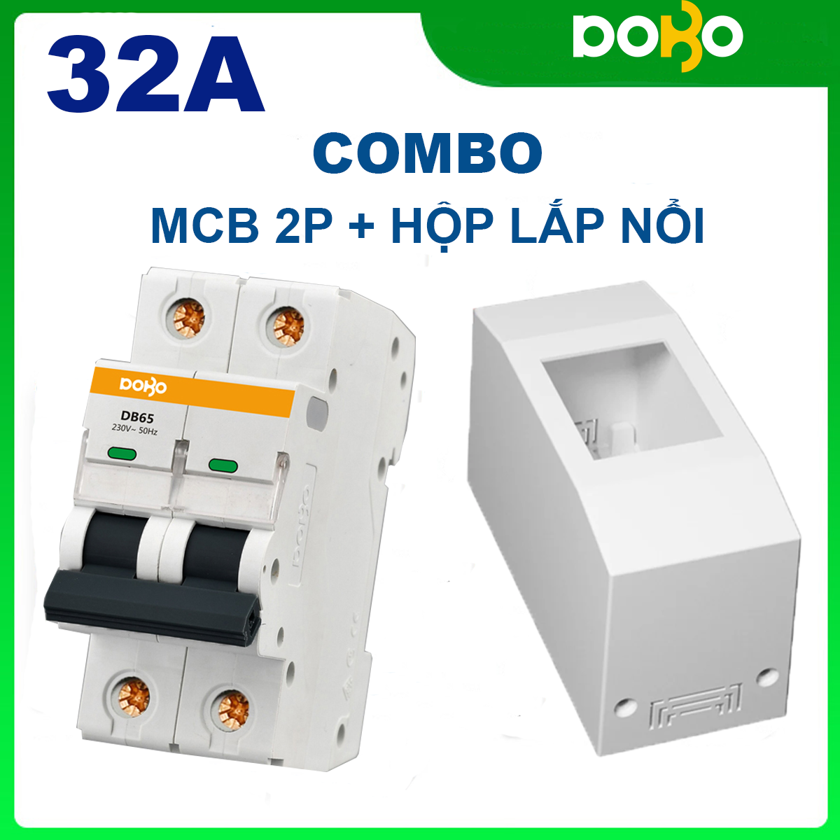 [HÀNG CHÍNH HÃNG]  Cầu Dao Tự Động MCB 2P 32A 6kA DOBO KOREA LOẠI TỐT - CHỐNG CHẬP - CHỐNG QUÁ TẢI