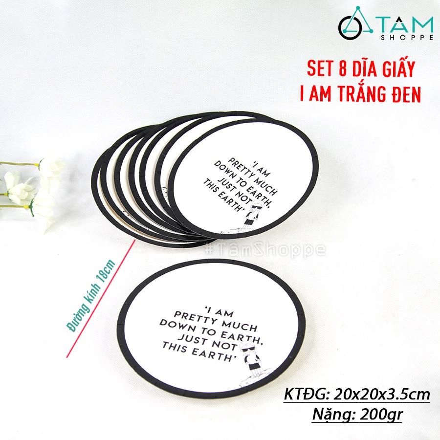 Set đồ giấy trang trí tiệc cưới Mr và Mrs màu trắng đen đơn giản SETDG-02