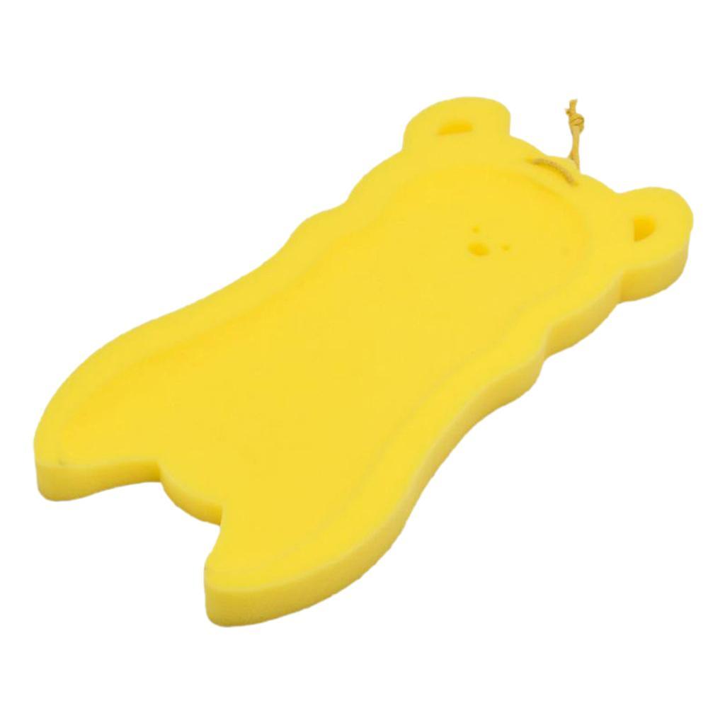 2pcs Bath Sponge Infant Bath Cushion Comfy And Skid Proof Bathing Mat Yellow