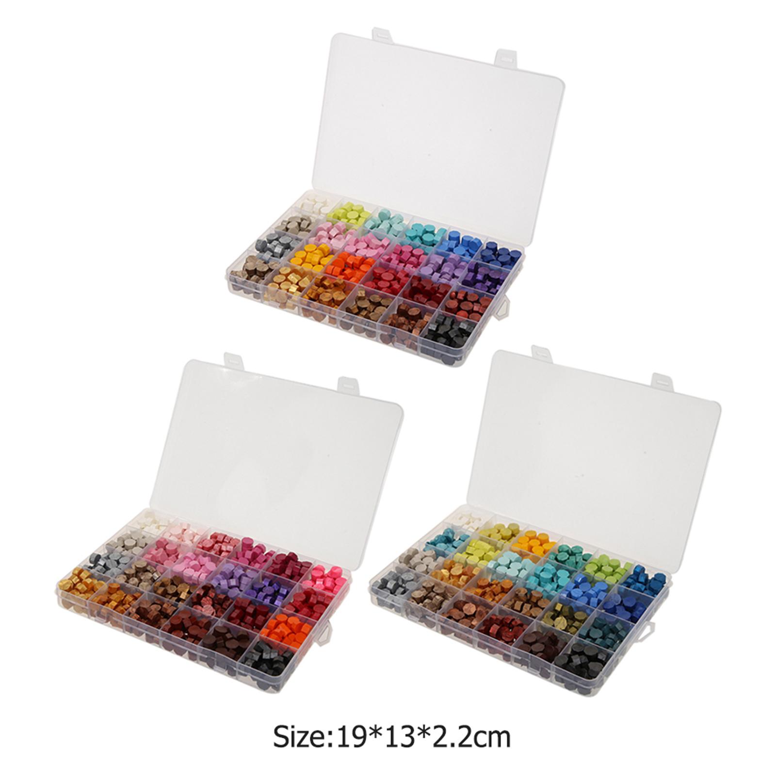 200/600pcs Octagonal Sealing Wax Beads Premium Letters Honeycomb Cards Wax Seal Pills Postage Postcards Gift Decoration Making Seal Nuggets Tablet Box