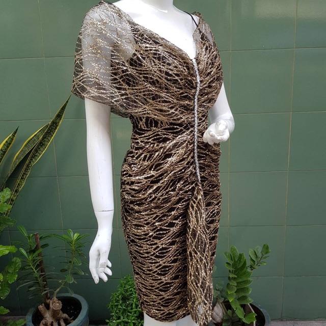 Đầm body lưới kim tuyến dúm ngực ( Size M, L đến 58kg )MM MM
