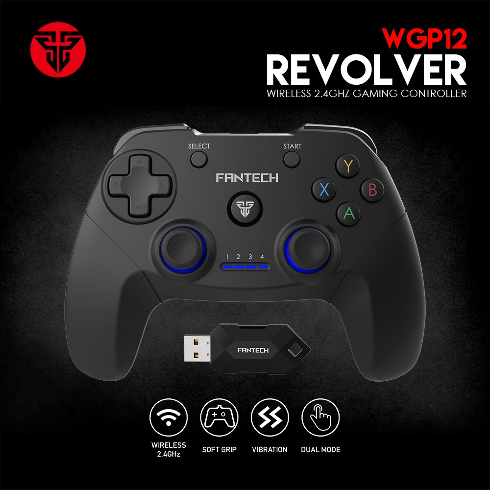 Tay Cầm Chơi Game Không Dây Fantech WGP12 REVOLVER Dùng Được Cho PC,Console, Smart TV... 4 Chế Độ Cho Từng Thể Loại Game - Hàng chính hãng