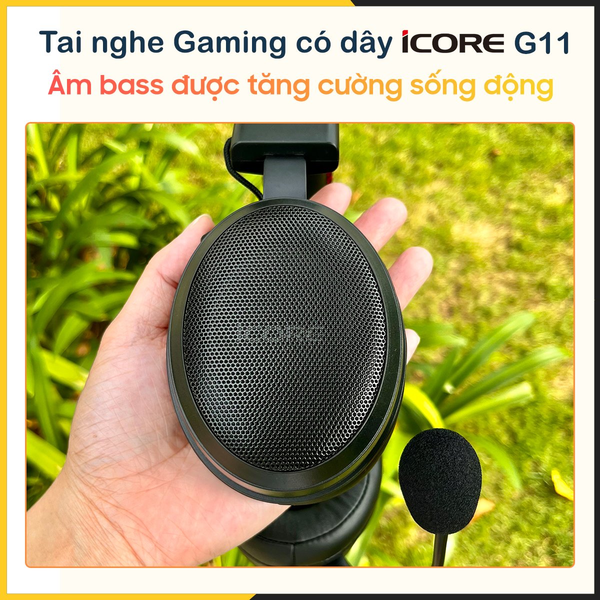 Tai nghe chụp tai Gaming có dây iCore G11 - Hàng Chính Hãng