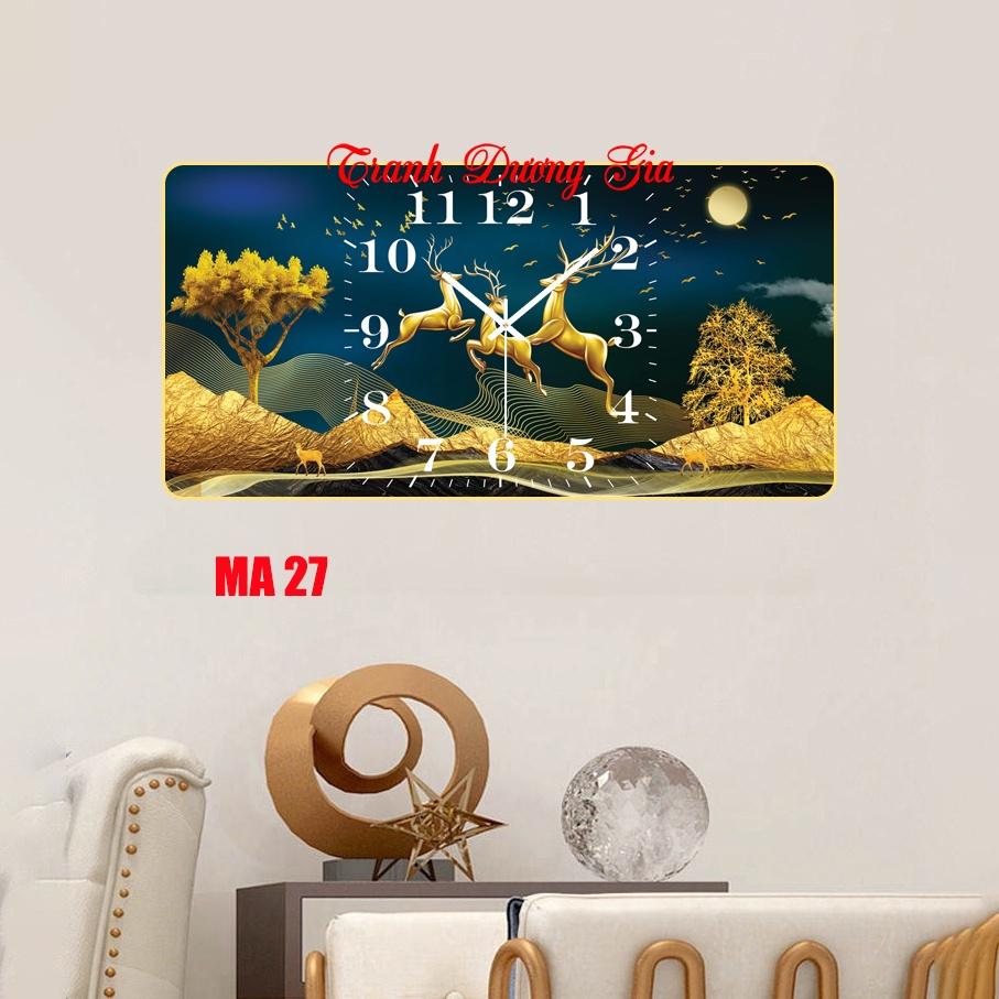 Tranh đồng hồ treo tường tráng gương 3d cao cấp Giá xưởng size 35x70
