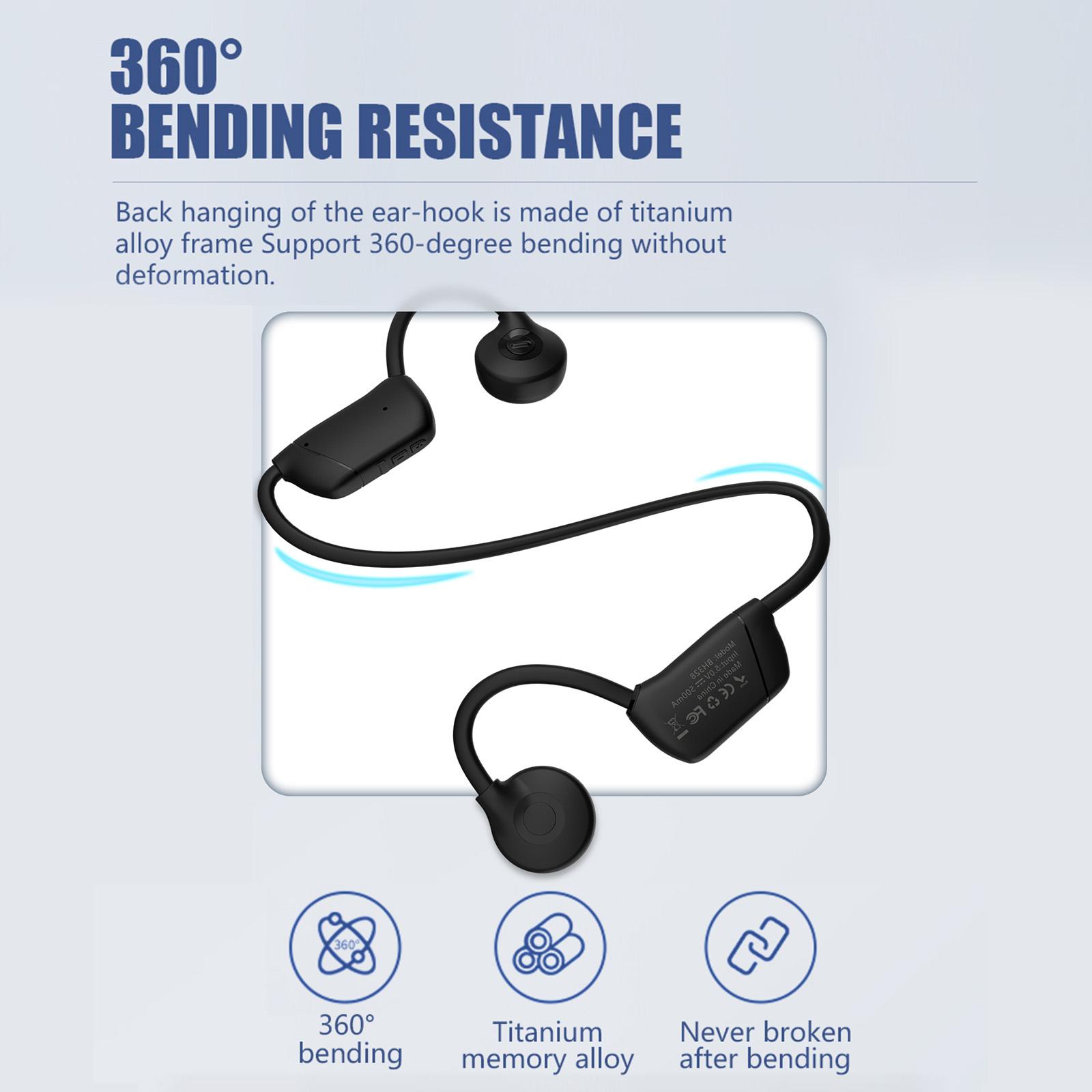 BH328 Bone Conduction Headphones 32GB MP3 Player Wireless BT5.3 Earphone IPX6 Waterproof Sports Headset Hands-free Mic