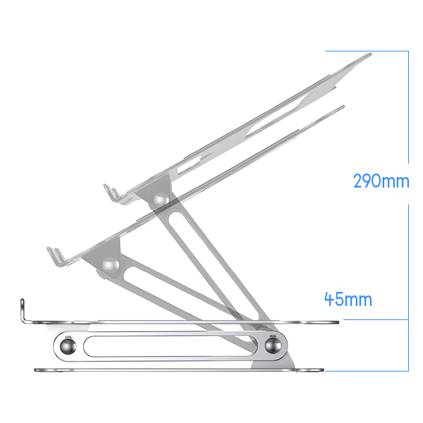 Giá Đỡ Laptop/Máy Tính Bảng VIVAN VLS01 Hợp Kim Nhôm Cao Cấp Tăng Giảm Chiều Cao Có Khe Tản Nhiệt-Hàng chính hãng