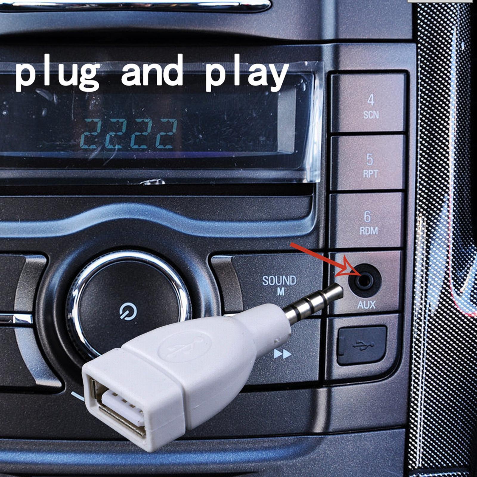 2x 3.5mm Male Audio AUX   to USB 2.0 Type A Female OTG Converter Cable