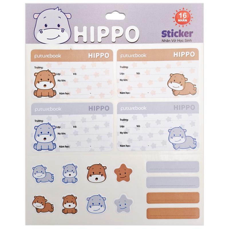 Nhãn Vở Học Sinh Hippo Kèm Sticker - futurebook N105 (16 Nhãn)