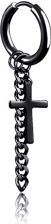 Bông tai sợi mắt xích mix chữ thập style Unisex