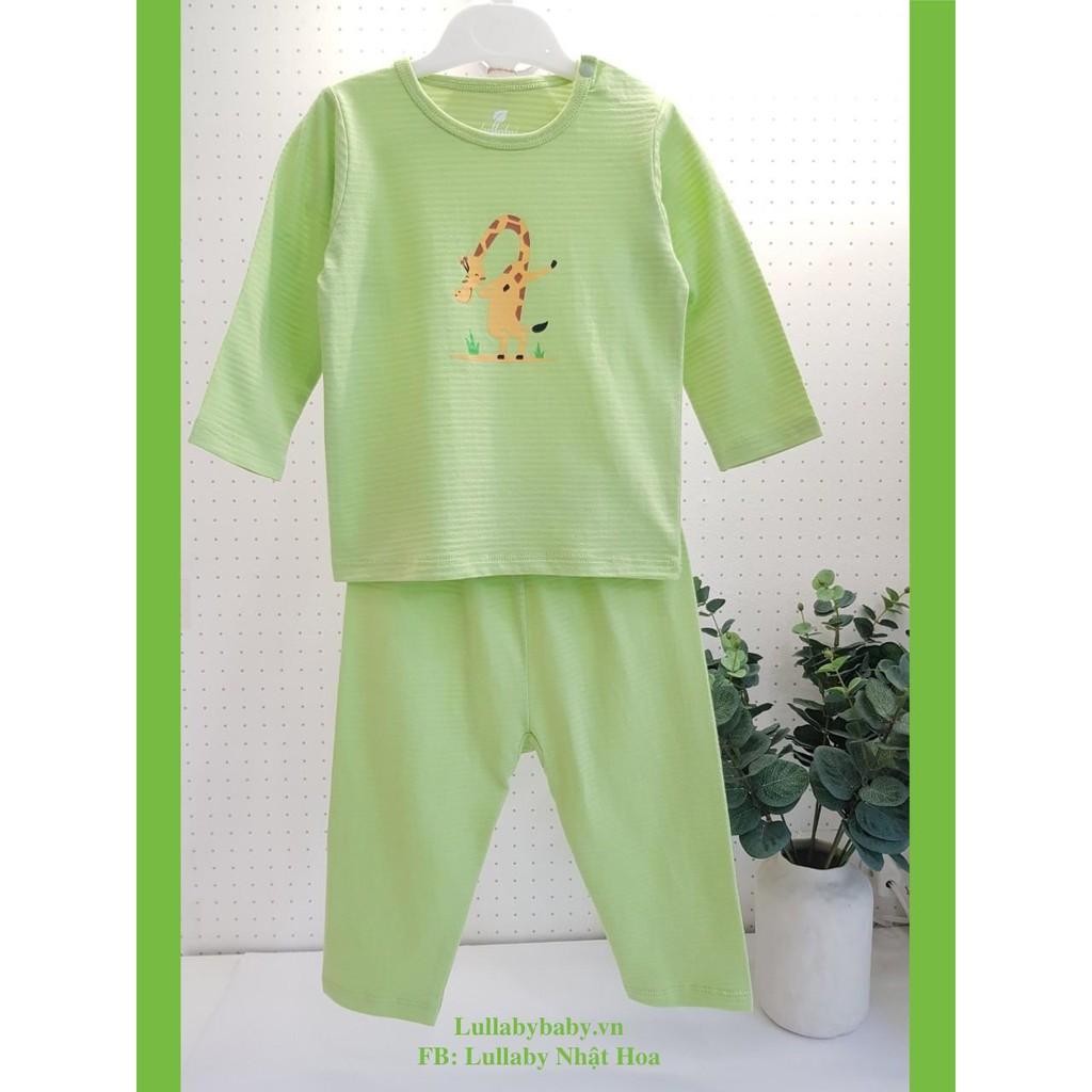 Bộ cài vai dài tay Lullaby NH69B, Bộ cotton bé trai, bé gái