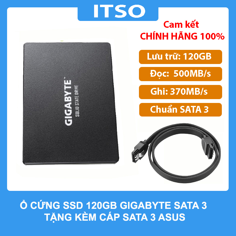 Ổ cứng SSD Gigabyte 120GB tặng kèm cáp SATA 3 - Hàng chính hãng