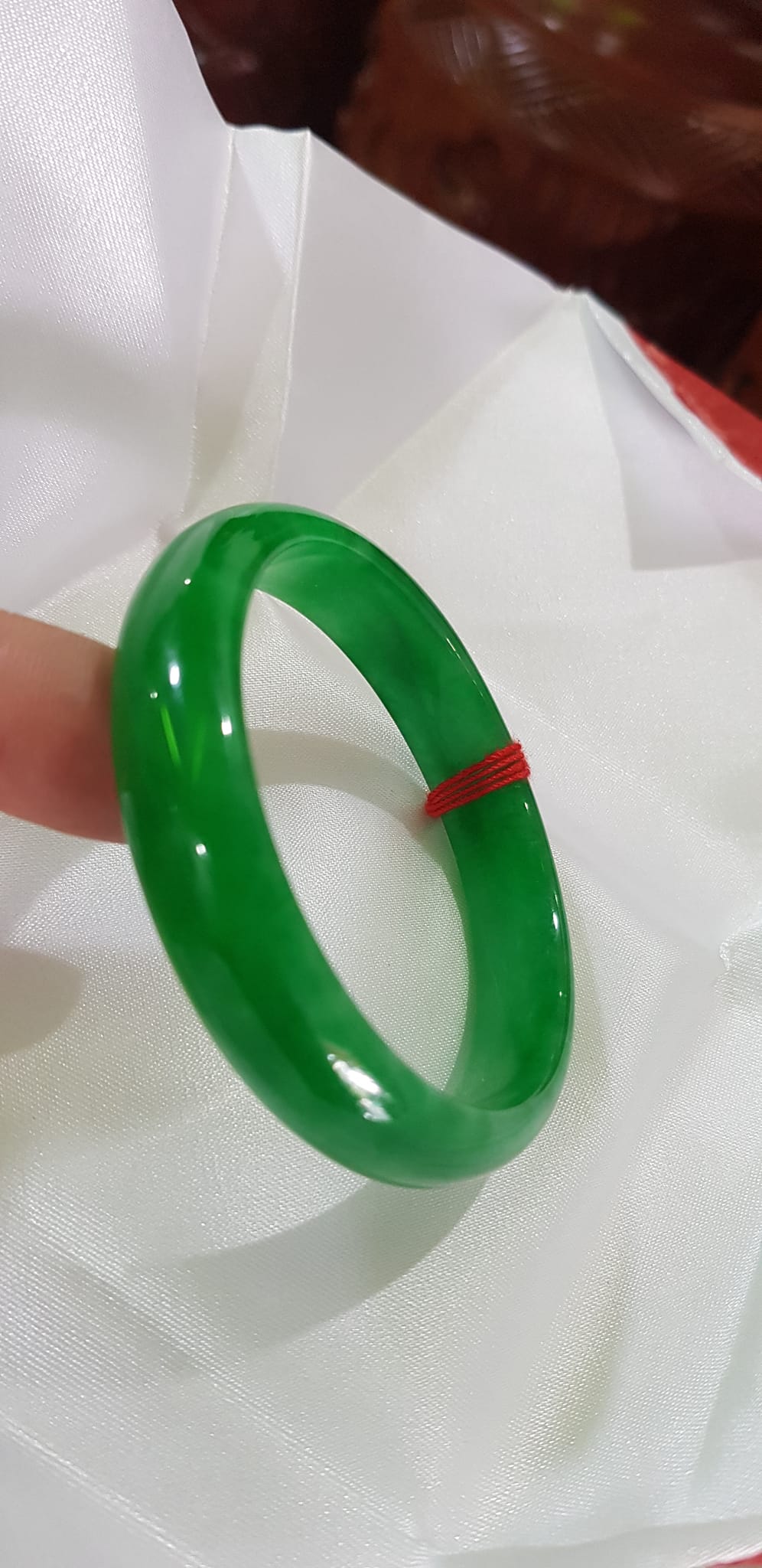 Vòng Đá cẩm thạch Bản HẸ LÝ 53mm Xanh Lý ĐậmTươi bóng đẹp Size 53mm x cao 12mm x dầy 6mmNữ 52kg - 56kg mệnh Mộc Hỏa Thủy Món Quà Ý nghĩa Anh Chị tặng chính bản thân mình, Mẹ, Vợ, người thân yêu ạ